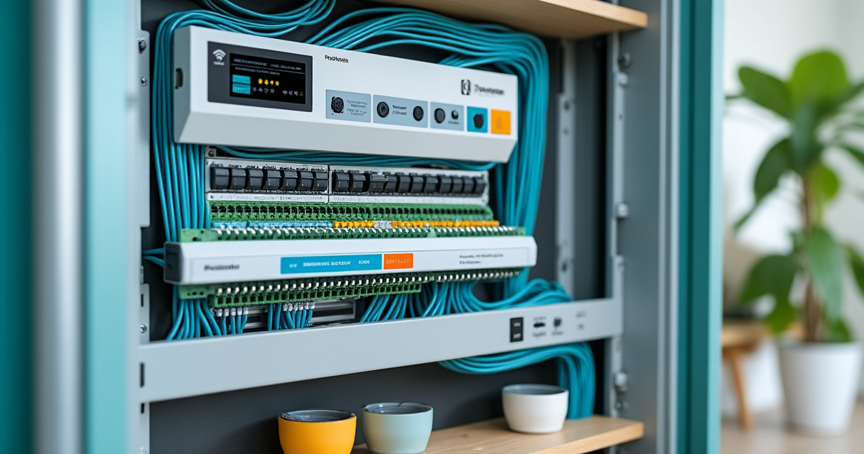 KNX-Busleitung und Verteiler bei der Elektroinstallation im Einfamilienhaus